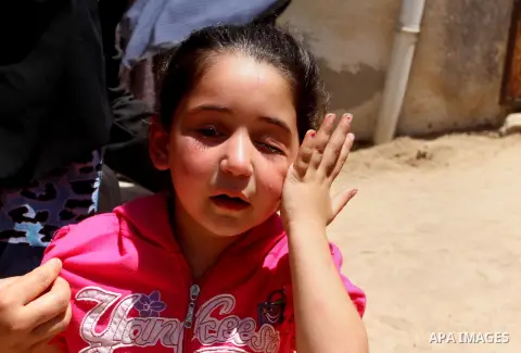 Shams, 5, the daughter of Palestinian Salah al-Astal, a member of the Islamic Jihad's armed wing -the Al-Quds Brigades- who died after a tunnel collapse in the Gaza Strip, cries during his funeral in Khan Younis in the s...