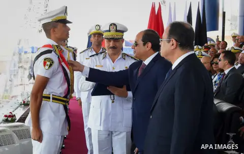 Egyptian President Abdel Fattah al-Sisi attends a graduation ceremony of the police officers academy in Cairo, Egypt July 19, 2016. Photo by Egyptian President Office