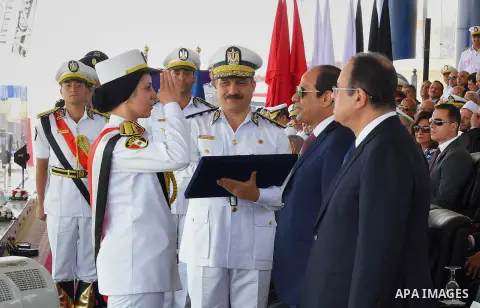 Egyptian President Abdel Fattah al-Sisi attends a graduation ceremony of the police officers academy in Cairo, Egypt July 19, 2016. Photo by Egyptian President Office