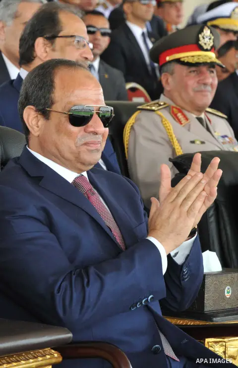 Egyptian President Abdel Fattah al-Sisi attends a graduation ceremony of the police officers academy in Cairo, Egypt July 19, 2016. Photo by Egyptian President Office