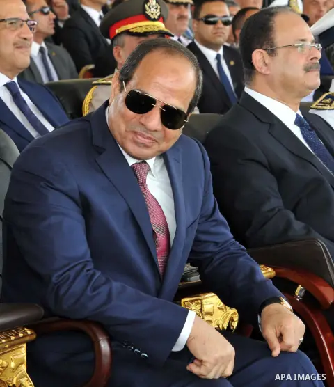 Egyptian President Abdel Fattah al-Sisi attends a graduation ceremony of the police officers academy in Cairo, Egypt July 19, 2016. Photo by Egyptian President Office