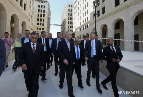 Palestinian Prime Minister, Rami Hamadallah, during his tour of Rawabi city in the West Bank city of Ramallah, on July 20, 2016. Photo by Prime Minister Office