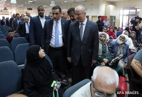 Palestinian Prime Minister, Rami Hamadallah, during his tour of Karama border crossing in the West Bank city of Jericho, on July 21, 2016. Photo by Prime Minister Office