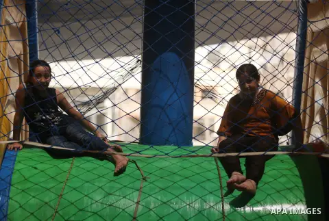 Palestinian schoolgirls enjoy as part of the activities proposed during a summer camp organised by the United Nations on July 25, 2016 in Gaza City. Photo by Ashraf Amra