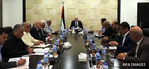 Palestinian Prime Minister, Rami Hamadallah, meets with Security establishment leaders, in the West Bank city of Ramallah, on july 27, 2016. Photo by Prime Minister Office