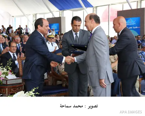 Egyptian President Abdel Fattah al-Sisi attends during the first anniversary of launching the New Suez Canal and the 60th anniversary of nationalizing the Suez Canal in Ismailia, Egypt August 6, 2016. Photo by Egyptian P...