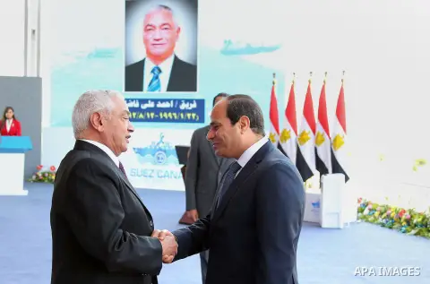 Egyptian President Abdel Fattah al-Sisi attends during the first anniversary of launching the New Suez Canal and the 60th anniversary of nationalizing the Suez Canal in Ismailia, Egypt August 6, 2016. Photo by Egyptian P...