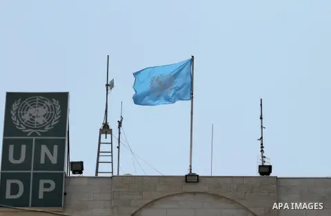 A picture show the United Nations Development Programme (UNDP) headquarters in Gaza City on August 10, 2016. Israel said it had arrested and charged a United Nations employee for allegedly aiding Islamist movement Hamas,...