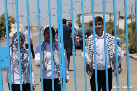 Palestinian band Sanawnaw, who were denied access to perform the festival at Bethlehem, take part in a protest against the denial in Beit Hanun, near the Erez crossing point with Israel, in the northern Gaza Strip on Aug...