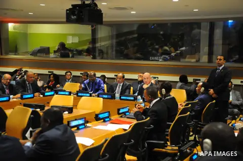 Egyptian President Abdel Fattah al-Sisi attends the High-level plenary meeting on addressing large movements of refugees and migrants in the Trusteeship Council Chamber during the 71st session of the United Nations in Ne...