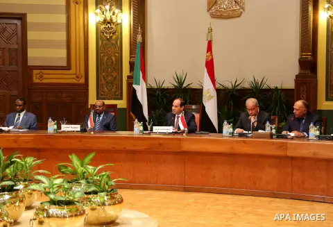 Egyptian President Abdel Fattah al-Sisi meets with Sudanese President Omar al-Bashir in Cairo, Egypt, on Oct. 05, 2016. Photo by Egyptian President Office