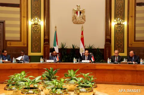 Egyptian President Abdel Fattah al-Sisi meets with Sudanese President Omar al-Bashir in Cairo, Egypt, on Oct. 05, 2016. Photo by Egyptian President Office