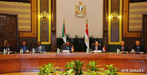 Egyptian President Abdel Fattah al-Sisi meets with Sudanese President Omar al-Bashir in Cairo, Egypt, on Oct. 05, 2016. Photo by Egyptian President Office