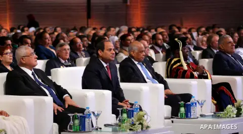 Egyptian President Abdel Fattah al-Sisi attends a ceremony of 150th anniversary of Egyptian parliament, in Cairo, Egypt, on Oct. 09, 2016. Photo by Egyptian President Office