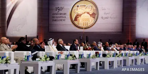 Egyptian President Abdel Fattah al-Sisi attends a ceremony of 150th anniversary of Egyptian parliament, in Cairo, Egypt, on Oct. 09, 2016. Photo by Egyptian President Office