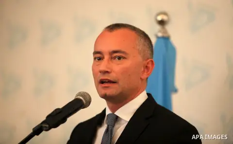 Nikolay Mladenov, United Nations Special Coordinator for the Middle East Peace Process, speaks during a press conference, in Gaza city on October 13, 2016. Photo by Ashraf Amra