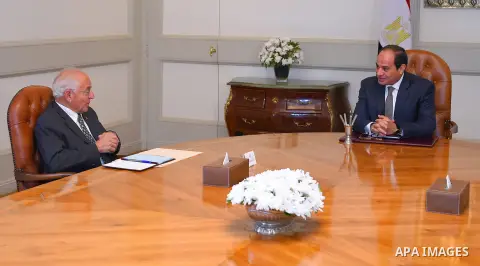 Egyptian President Abdel Fattah al-Sisi meets with Dr. Farouk El-Baz, in cairo, Egypt, on October 15, 2016. Photo by Egyptian President Office