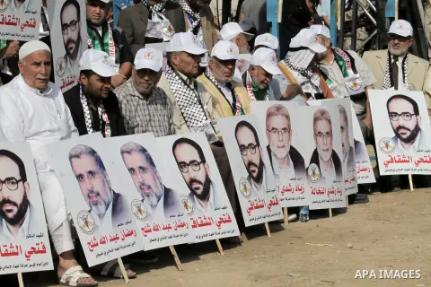 Palestinians attend a rally marking the 29th anniversary of the foundation of the Islamic Jihad movement in Gaza City October 21, 2016. Photo by Abed Rahim Khatib