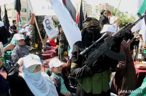Palestinians attend a rally marking the 29th anniversary of the foundation of the Islamic Jihad movement in Gaza City October 21, 2016. Photo by Abed Rahim Khatib