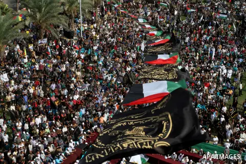 Palestinians attend a rally marking the 29th anniversary of the foundation of the Islamic Jihad movement in Gaza City October 21, 2016. Photo by Abed Rahim Khatib