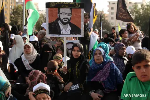 Palestinians attend a rally marking the 29th anniversary of the foundation of the Islamic Jihad movement in Gaza City October 21, 2016. Photo by Ashraf Amra