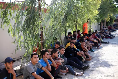 Palestinian applicants undergo a physical examination at a Hamas-run police recruitment centre in Gaza City October 24, 2016. Photo by Mohammed Asad