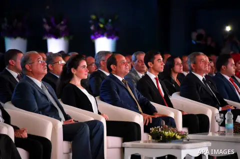 Egyptian President Abdel Fattah al-Sisi attends the the first national youth conference in the Red Sea resort of Sharm Al-Sheikh, in the South Sinai governorate, south of Cairo, Egypt, on Oct. 25, 2016. Photo by Egyptian...