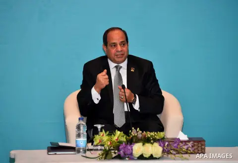 Egyptian President Abdel Fattah al-Sisi speaks during the the first national youth conference in the Red Sea resort of Sharm Al-Sheikh, in the South Sinai governorate, south of Cairo, Egypt, on Oct. 26, 2016. Photo by Eg...
