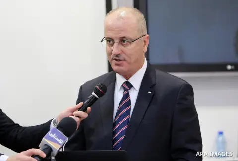 Palestinian Prime Minister Rami Hamdallah, speaks during the opening of department of surgical operations specialist at Palestinian medical complex in the West Bank city of Ramallah, on Nov. 06, 2016. Photo by Prime Mini...