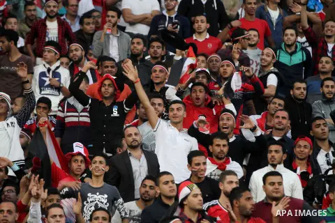 Egyptian fans attend the 2018 World Cup qualifying Group E football match between Egypt and Ghana at the Borg el-Arab Stadium near Alexandria, Egypt on November 13, 2016. Photo by Stringer