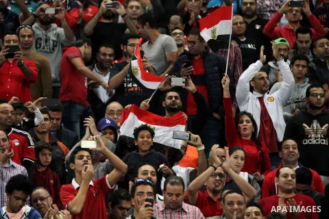 Egypt v Ghana compete during the 2018 World Cup qualifying Group E football match between Egypt and Ghana at the Borg el-Arab Stadium near Alexandria on November 13, 2016. Photo by Stringer