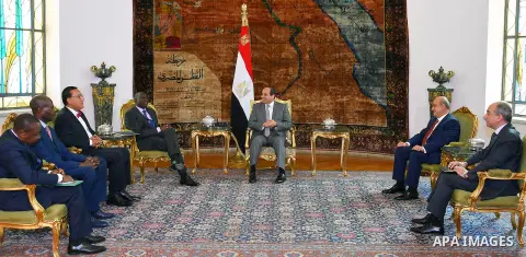 Egyptian President Abdel Fattah al-Sisi meets with kenya's Deputy President William Ruto, in Cairo, Egypt, on Nov. 16, 2016. Photo by Egyptian President Office