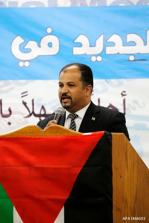 Dean of Palestine technical college Muhib Abuloha, speaks during the first Media conference, at Palestine technical college in the West Bank city of Hebron, on Nov. 20, 2016. Photo by Wisam Hashlamoun