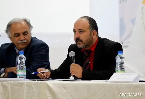 Palestinian Journalists attend the first Media conference, at Palestine technical college in the West Bank city of Hebron, on Nov. 20, 2016. Photo by Wisam Hashlamoun