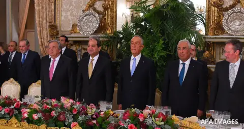 Egyptian President Abdel Fattah al-Sisi meets with Portuguese President, Marcelo Rebelo de Sousa, at Belem Palace, in Lisbon, Portugal, 21 November 2016. Photo by Egyptian President Office