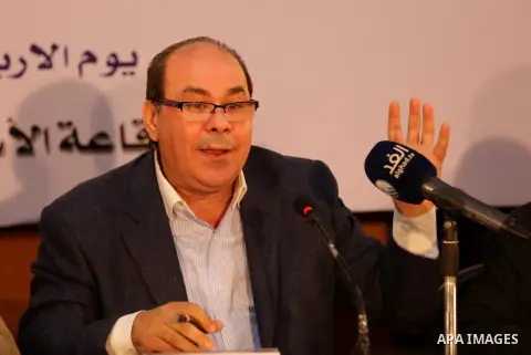 Palestinian and Egyptian Journalists attend a meeting about media and Palestinian society in Cairo, Egypt, on Nov. 23.2016. Photo by Yasser Qudih
