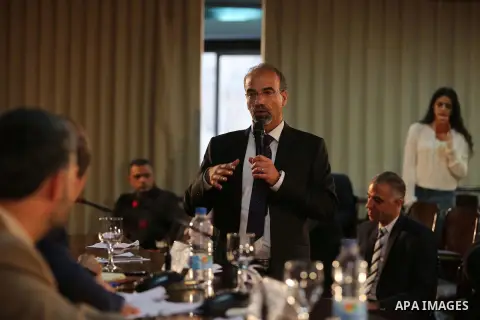 Palestinian and Egyptian Journalists attend a meeting about media and Palestinian society in Cairo, Egypt, on Nov. 23.2016. Photo by Yasser Qudih