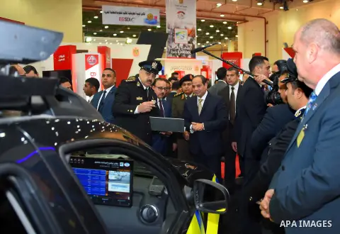 Egyptian President Abdel Fattah al-Sisi attends the opening ceremony of Cairo international exhibition for information and communication technology, in Cairo, Egypt, on Nov. 27, 2016. Photo by Egyptian President Office