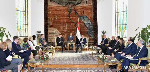 Egyptian President Abdel Fattah al-Sisi meets with Slovenian President Borut Pahor, in Cairo, Egypt, on December 05, 2016. Photo by Egyptian President Office