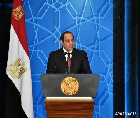 Egyptian President Abdel Fattah al-Sisi speaks during a ceremony of "Mawlid al-Nabawi" or the birth of Prophet Mohammad, in Cairo, Egypt, on Dec. 08, 2016. Photo by Egyptian President Office