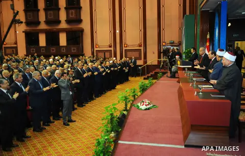 Egyptian President Abdel Fattah al-Sisi attends the ceremony of "Mawlid al-Nabawi" or the birth of Prophet Mohammad, in Cairo, Egypt, on Dec. 08, 2016. Photo by Egyptian President Office