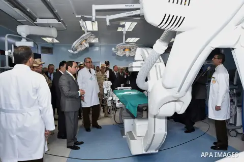 Egyptian President Abdel Fattah al-Sisi attends the opening ceremony of medical complex of the Armed Forces, in Cairo, Egypt, on December 22, 2016. Photo by Egyptian President Office
