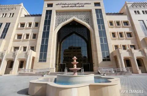 A Picture shows the Amir of Qatar Sheikh Hamad bin Khalifa Al-Than hospital for prosthetics, in Gaza city, on February 8, 2017. Photo by Mohammed Asad