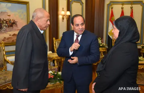 Egyptian President Abdel Fattah al-Sisi attends a symposium titled "Counter Terrorism" and "National Will" and organized by Egyptian Armed Forces in Cairo, Egypt on February 9, 2017. Photo by Egyptian President Office
