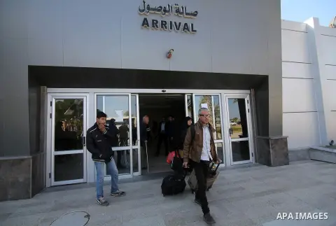 Palestinians, come back from Egypt, arrive passport control point at the Rafah Border crossing in Rafah, Gaza on February 18, 2017 as the border gate temporarily reopened for one day by Egyptian authority for both direct...