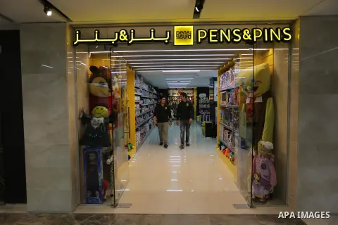 Palestinians shop in a new indoor shopping mall in the Gaza Strip, on February 23, 2017. In a welcome sign of normalcy, the first-of-its-kind indoor shopping mall -- complete with an international retail chain, three-sto...