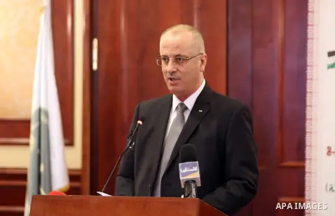 Palestinian Prime Minister Rami Hamdallah, attends the Seventh Annual Conference of Public Prosecution, in the West Bank city of Ramallah, in the March 16, 2017. Photo by Prime Minister Office