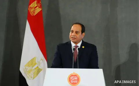 Egyptian President Abdel Fattah al-Sisi takes part in a celebration of the Egyptian Women's Day in Cairo, Egypt, on March 21, 2017. Photo by Egyptian President Office