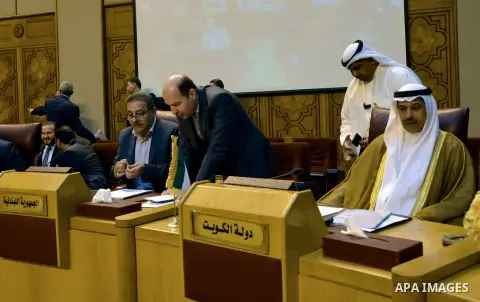 Arab youth Ministers attend the meeting of the Council of Ministers of Youth and Sports, in Cairo, Egypt, on April 10, 2017. Photo by Stringer