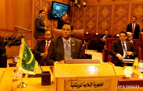 Arab youth Ministers attend the meeting of the Council of Ministers of Youth and Sports, in Cairo, Egypt, on April 10, 2017. Photo by Stringer